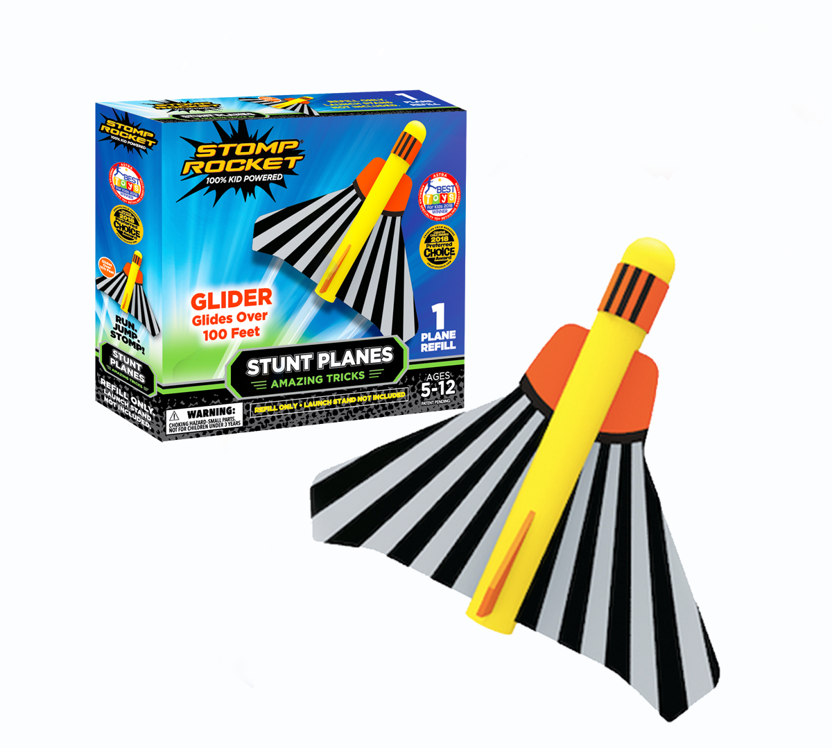Stomp Rocket Original Stunt Plane Refill 1 Glider Plane Only