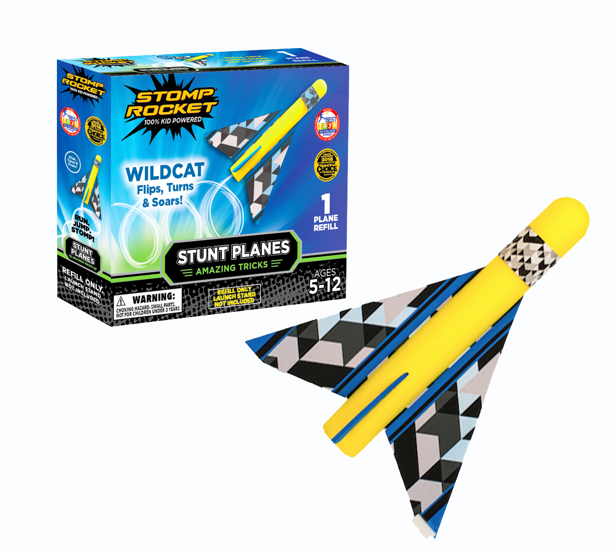 Stomp Rocket Stunt Planes Refill Pack Toys for Boys Girls Wildcat