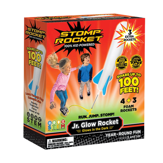 Stomp Rocket® Original Jr. Glow Rocket Launcher for Kids - 7 Foam Rockets - Safe for Boys or Girls Age 3+
