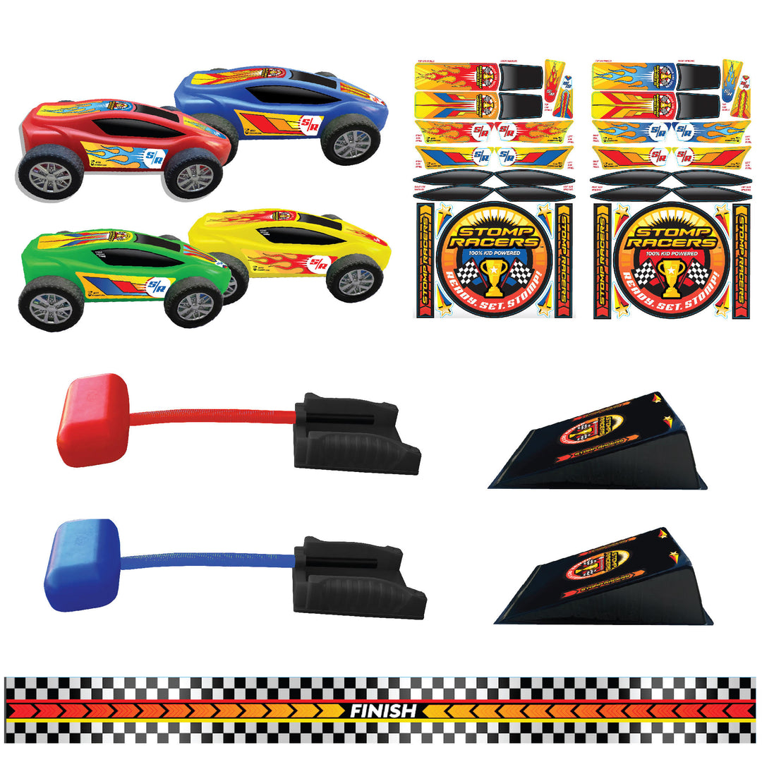 Stomp Rocket<sup>®</sup>  Dueling Stomp Racers<sup>™</sup> 4 Car Mega Pack