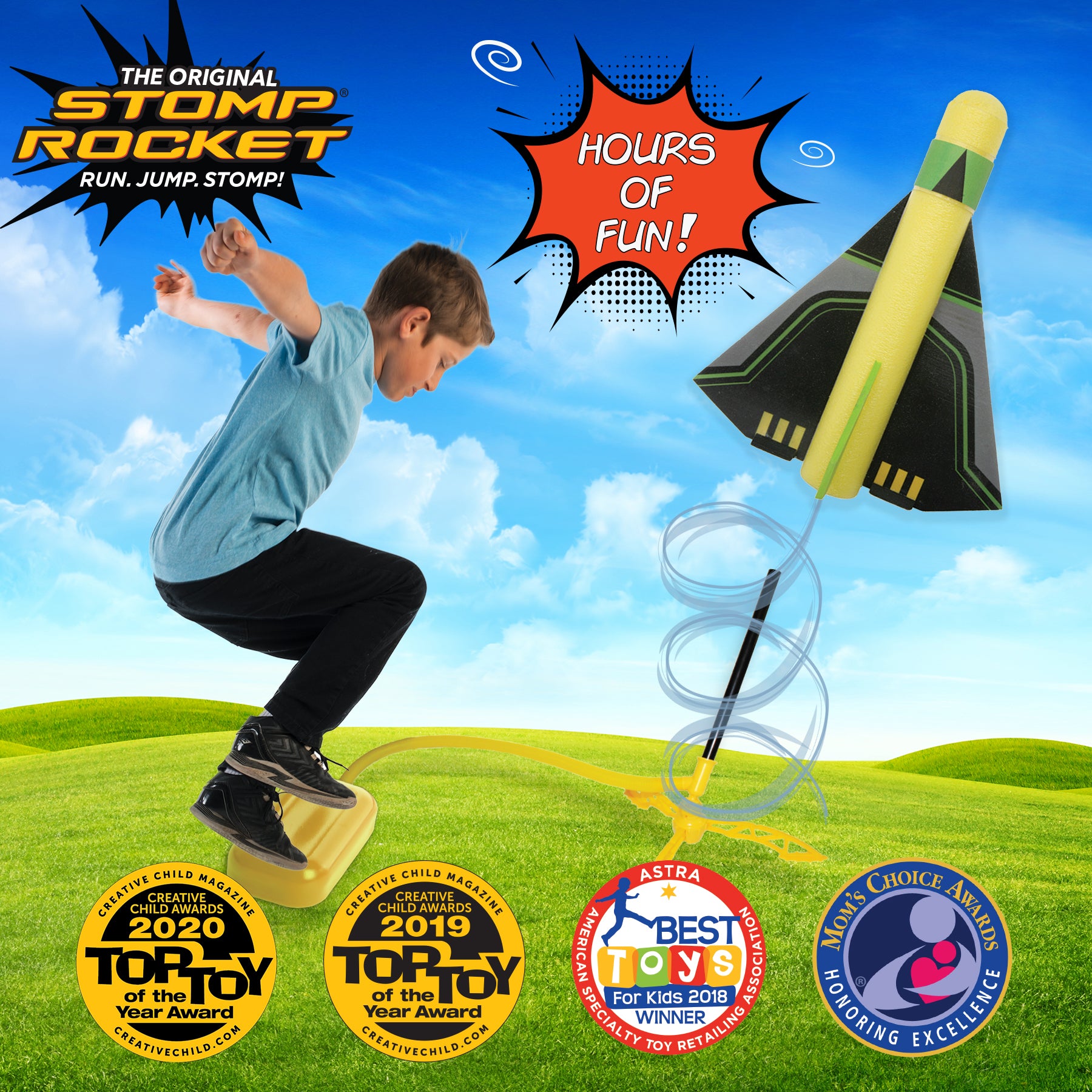 Invento lanceerspeelgoed Stomp Rocket Stunt Planes geel Invento lanceerspeelgoed Stomp Rocket Stunt Planes geel